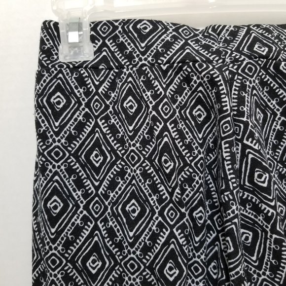 Bobbie Brooks pants Small elastic pull on waist diamond print leggings pockets - Picture 7 of 11